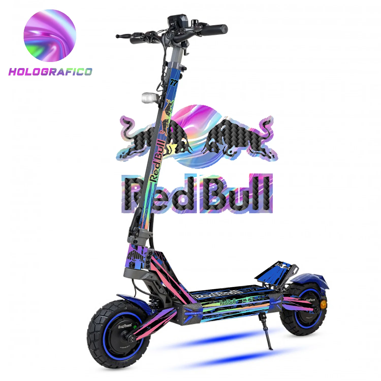 Vinilo Red Bull Holográfico Azul para Ecoxtrem M41 Tank / Armored