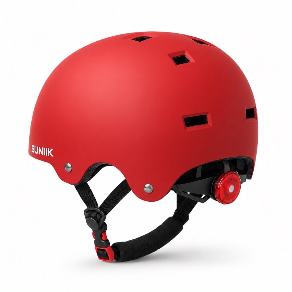 Casco Urbano Regulable Con Luz Trasero Talla L Color Cherry - Cascos | PatineteDrop