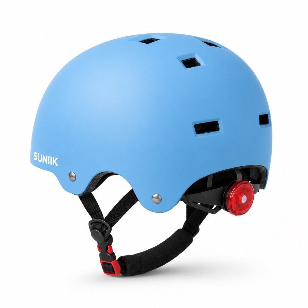Casco Urbano Regulable Con Luz Trasero Talla L Color Azul - Cascos | PatineteDrop